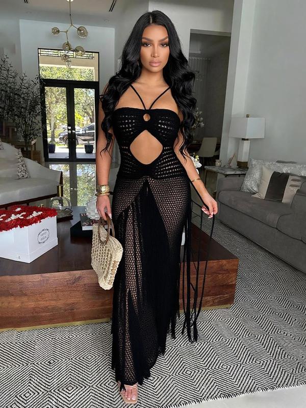 Eliva Amara Boho Knit Maxi Dress