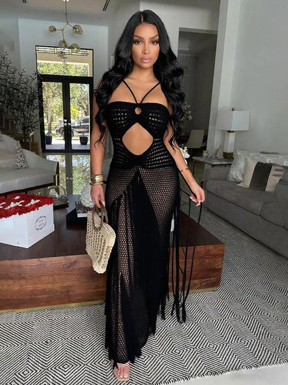 Eliva Amara Boho Knit Maxi Dress